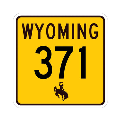 WY-371 (Wyoming) (Road Sign) STICKER Vinyl Kiss-Cut Decal 4 Inch White - The Sticker Space