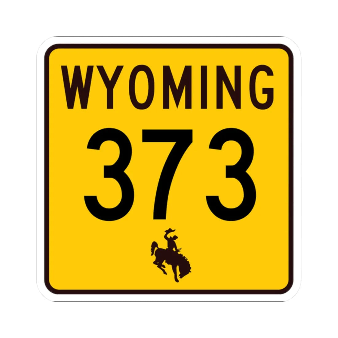 WY-373 (Wyoming) (Road Sign) STICKER Vinyl Kiss-Cut Decal 2 Inch White - The Sticker Space