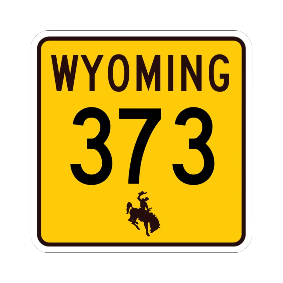 WY-373 (Wyoming) (Road Sign) STICKER Vinyl Kiss-Cut Decal 3 Inch White - The Sticker Space