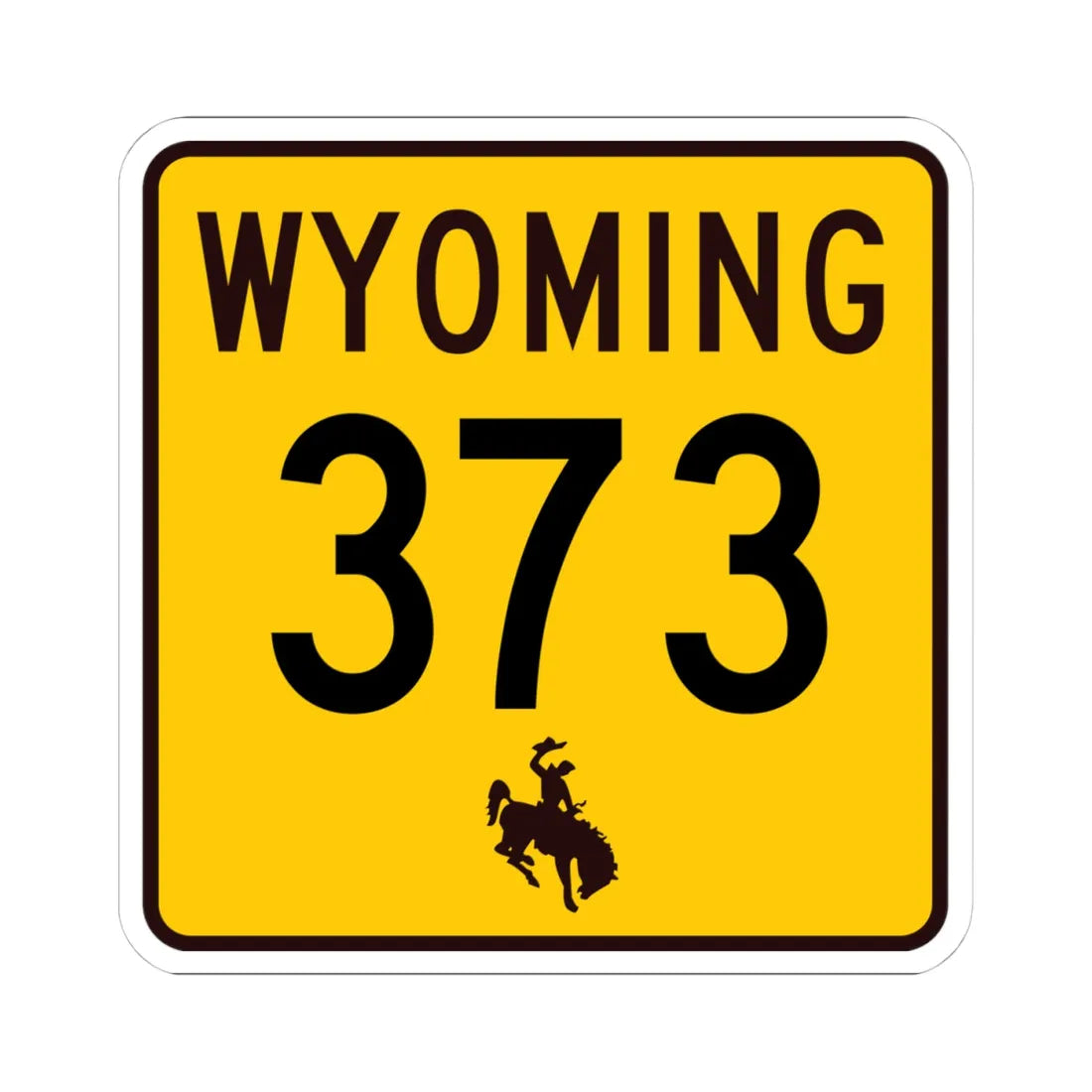 WY-373 (Wyoming) (Road Sign) STICKER Vinyl Kiss-Cut Decal 4 Inch White - The Sticker Space