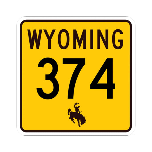 WY-374 (Wyoming) (Road Sign) STICKER Vinyl Kiss-Cut Decal 2 Inch White - The Sticker Space