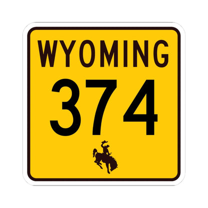 WY-374 (Wyoming) (Road Sign) STICKER Vinyl Kiss-Cut Decal 3 Inch White - The Sticker Space