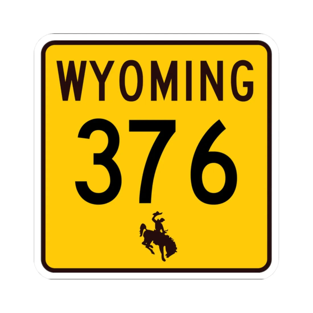 WY-376 (Wyoming) (Road Sign) STICKER Vinyl Kiss-Cut Decal 2 Inch White - The Sticker Space