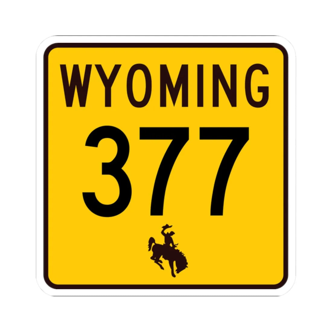 WY-377 (Wyoming) (Road Sign) STICKER Vinyl Kiss-Cut Decal 2 Inch White - The Sticker Space