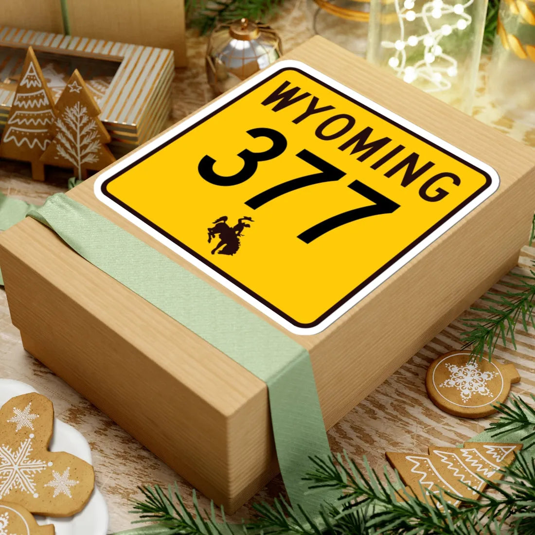 WY-377 (Wyoming) (Road Sign) STICKER Vinyl Kiss-Cut Decal - The Sticker Space