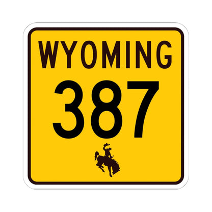 WY-387 (Wyoming) (Road Sign) STICKER Vinyl Kiss-Cut Decal 6 Inch White - The Sticker Space