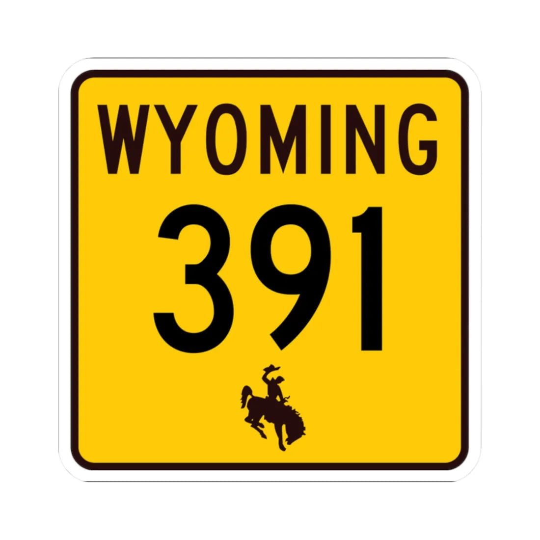 WY-391 (Wyoming) (Road Sign) STICKER Vinyl Kiss-Cut Decal 2 Inch White - The Sticker Space