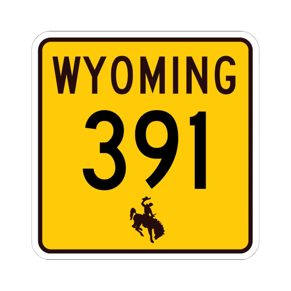 WY-391 (Wyoming) (Road Sign) STICKER Vinyl Kiss-Cut Decal 6 Inch White - The Sticker Space