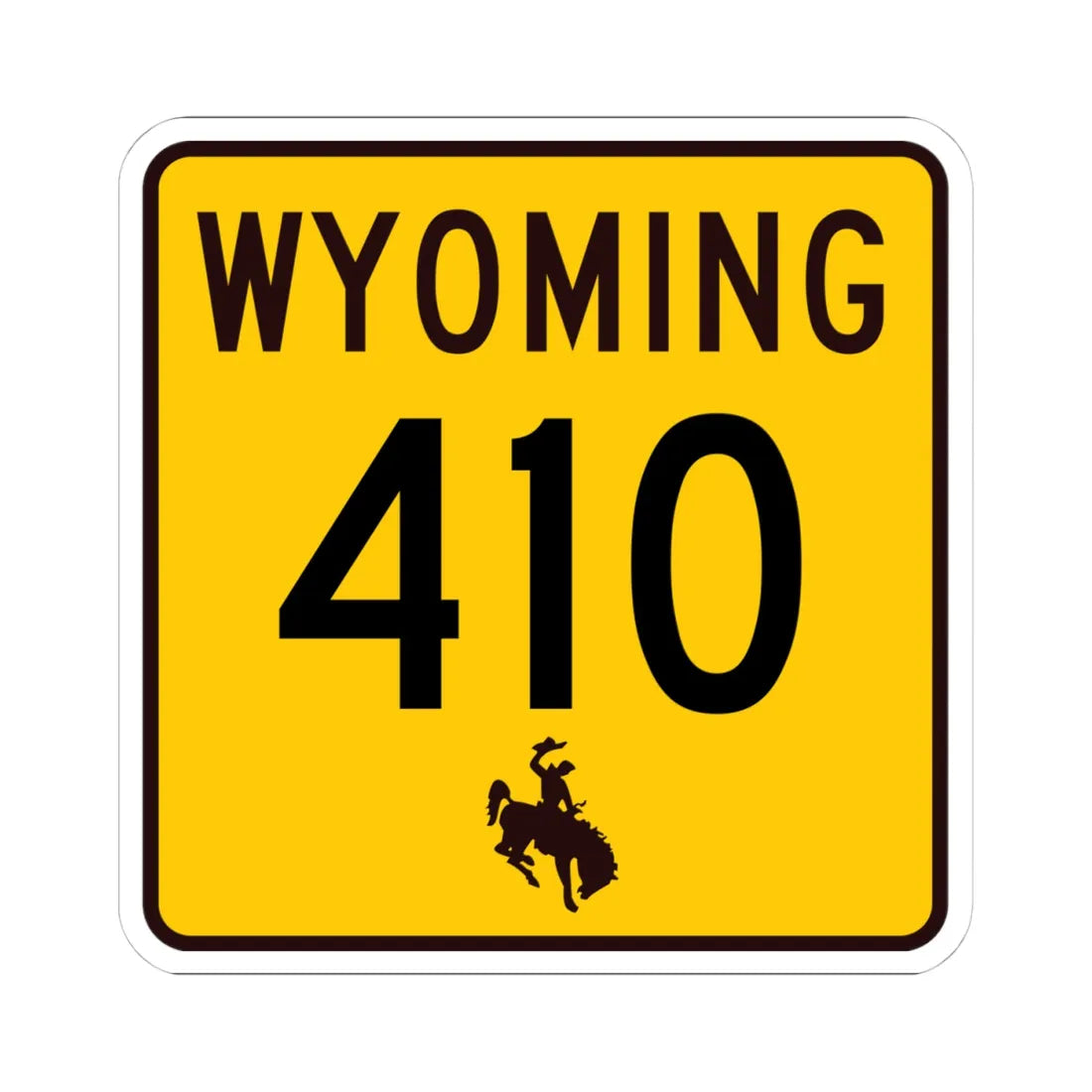 WY-410 (Wyoming) (Road Sign) STICKER Vinyl Kiss-Cut Decal 4 Inch White - The Sticker Space