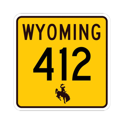 WY-412 (Wyoming) (Road Sign) STICKER Vinyl Kiss-Cut Decal 4 Inch White - The Sticker Space