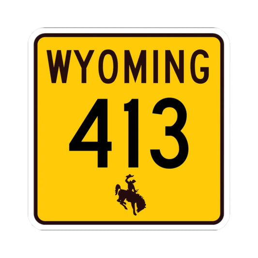 WY-413 (Wyoming) (Road Sign) STICKER Vinyl Kiss-Cut Decal 2 Inch White - The Sticker Space