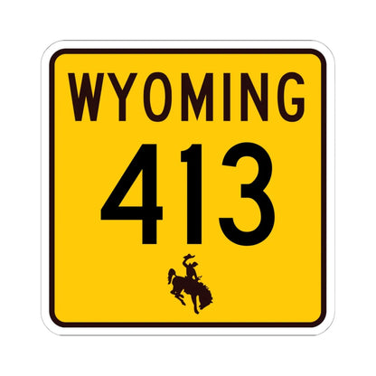 WY-413 (Wyoming) (Road Sign) STICKER Vinyl Kiss-Cut Decal 6 Inch White - The Sticker Space