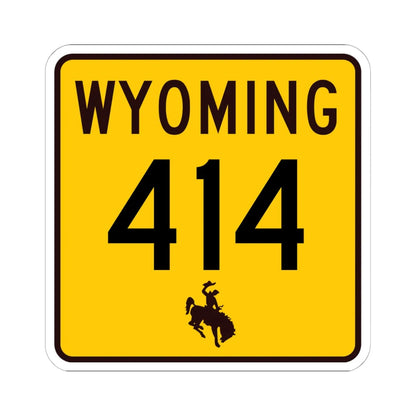 WY-414 (Wyoming) (Road Sign) STICKER Vinyl Kiss-Cut Decal 6 Inch White - The Sticker Space