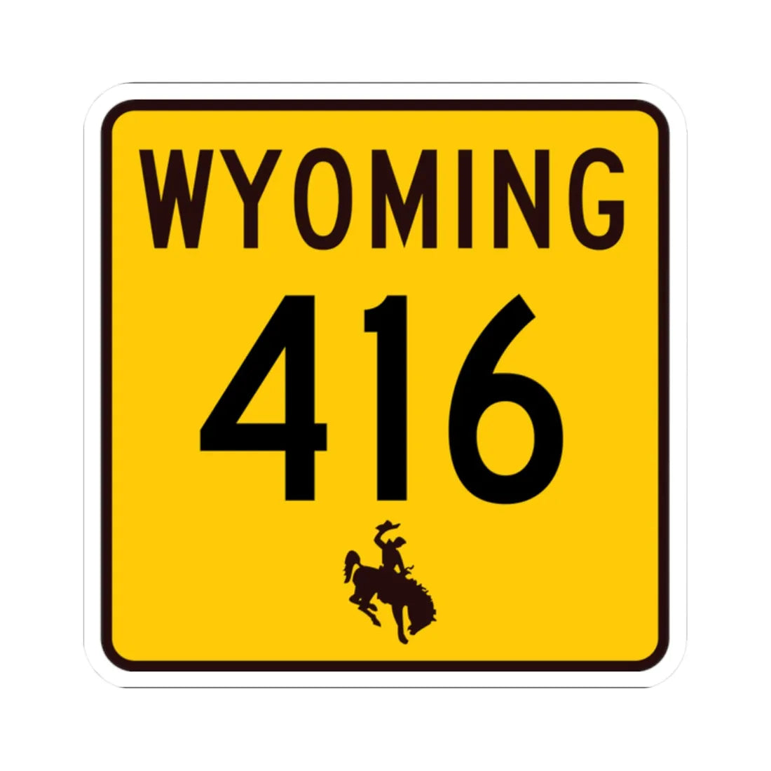 WY-416 (Wyoming) (Road Sign) STICKER Vinyl Kiss-Cut Decal 2 Inch White - The Sticker Space