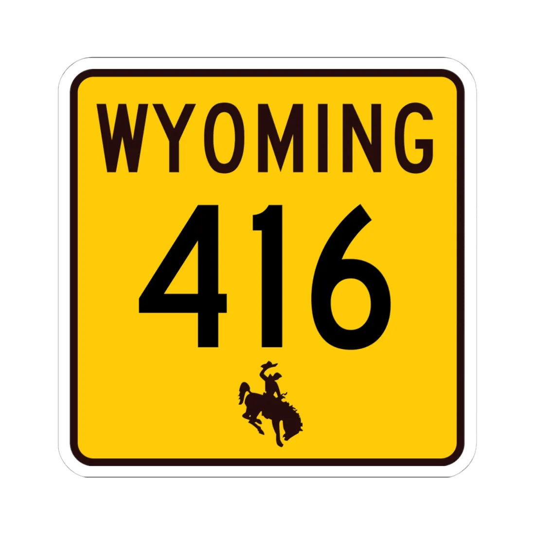 WY-416 (Wyoming) (Road Sign) STICKER Vinyl Kiss-Cut Decal 4 Inch White - The Sticker Space
