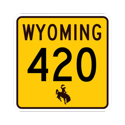 WY-420 (Wyoming) (Road Sign) STICKER Vinyl Kiss-Cut Decal 2 Inch White - The Sticker Space