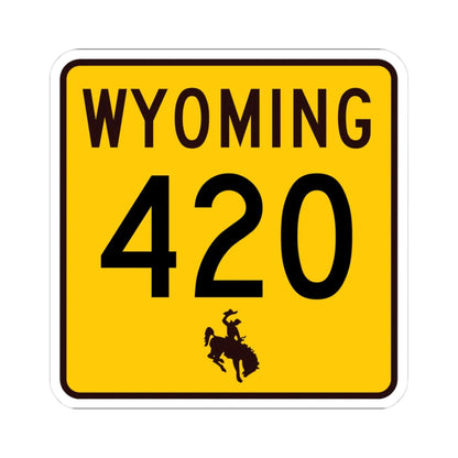 WY-420 (Wyoming) (Road Sign) STICKER Vinyl Kiss-Cut Decal 3 Inch White - The Sticker Space