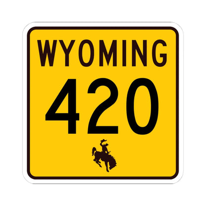 WY-420 (Wyoming) (Road Sign) STICKER Vinyl Kiss-Cut Decal 4 Inch White - The Sticker Space