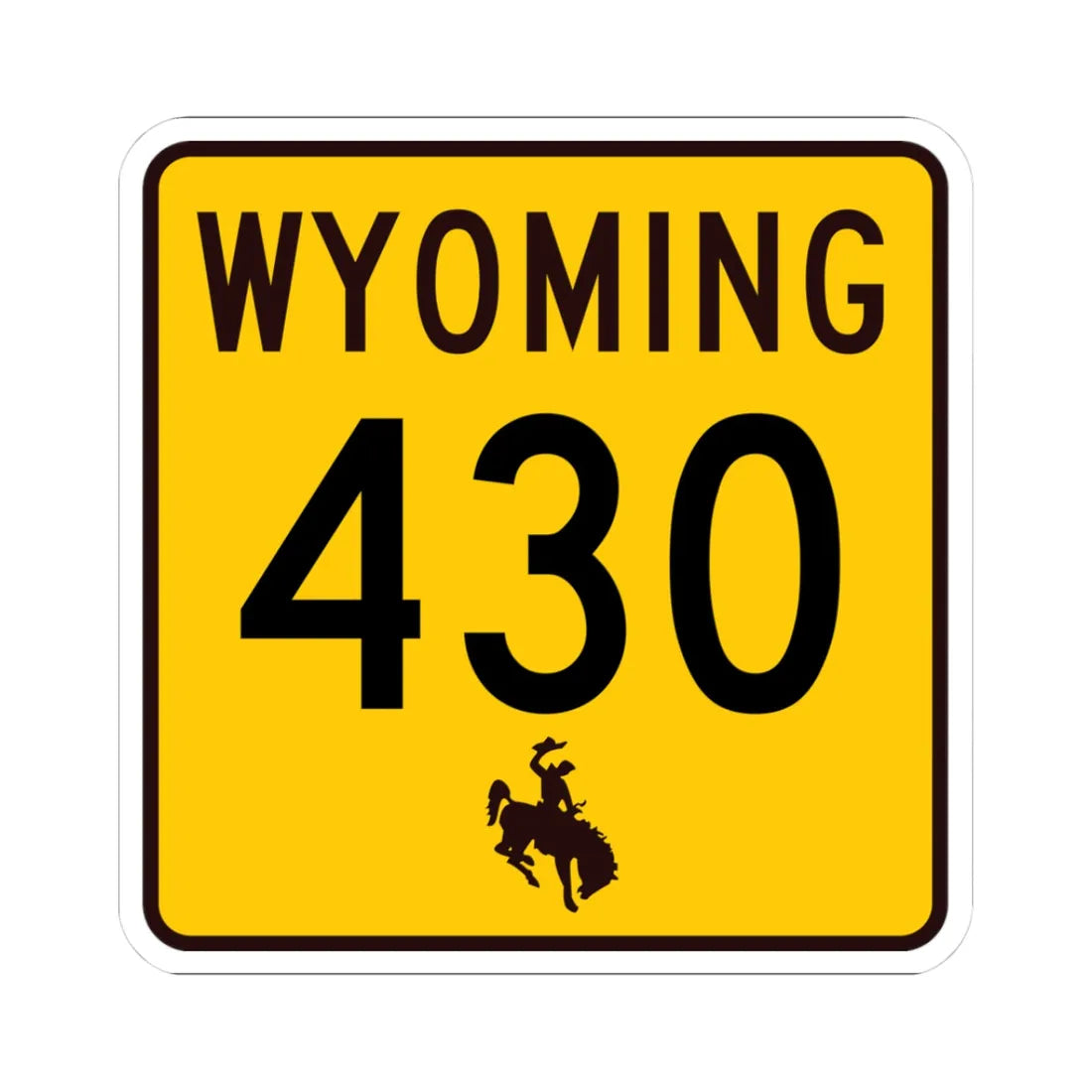 WY-430 (Wyoming) (Road Sign) STICKER Vinyl Kiss-Cut Decal 3 Inch White - The Sticker Space