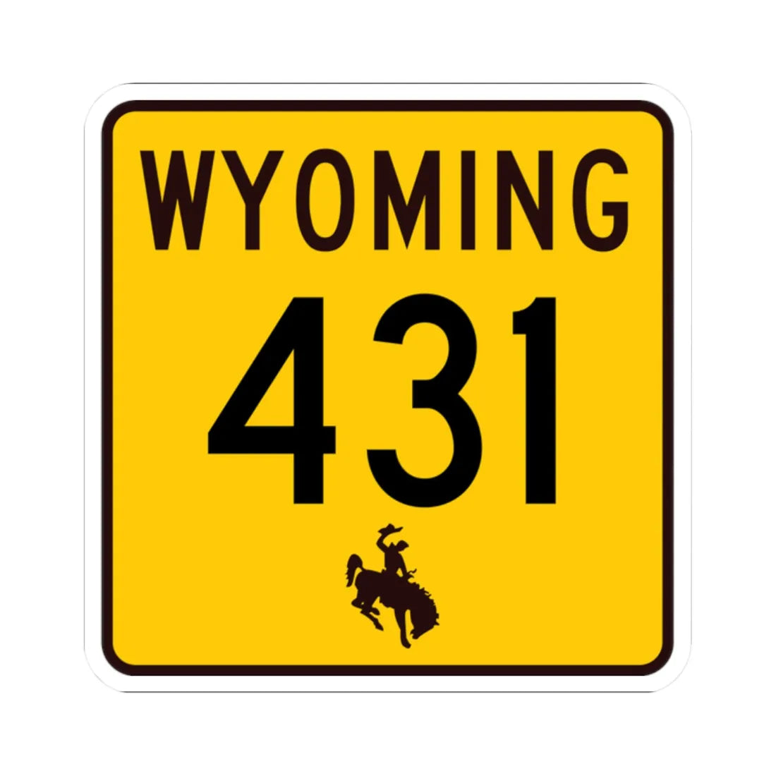WY-431 (Wyoming) (Road Sign) STICKER Vinyl Kiss-Cut Decal 2 Inch White - The Sticker Space