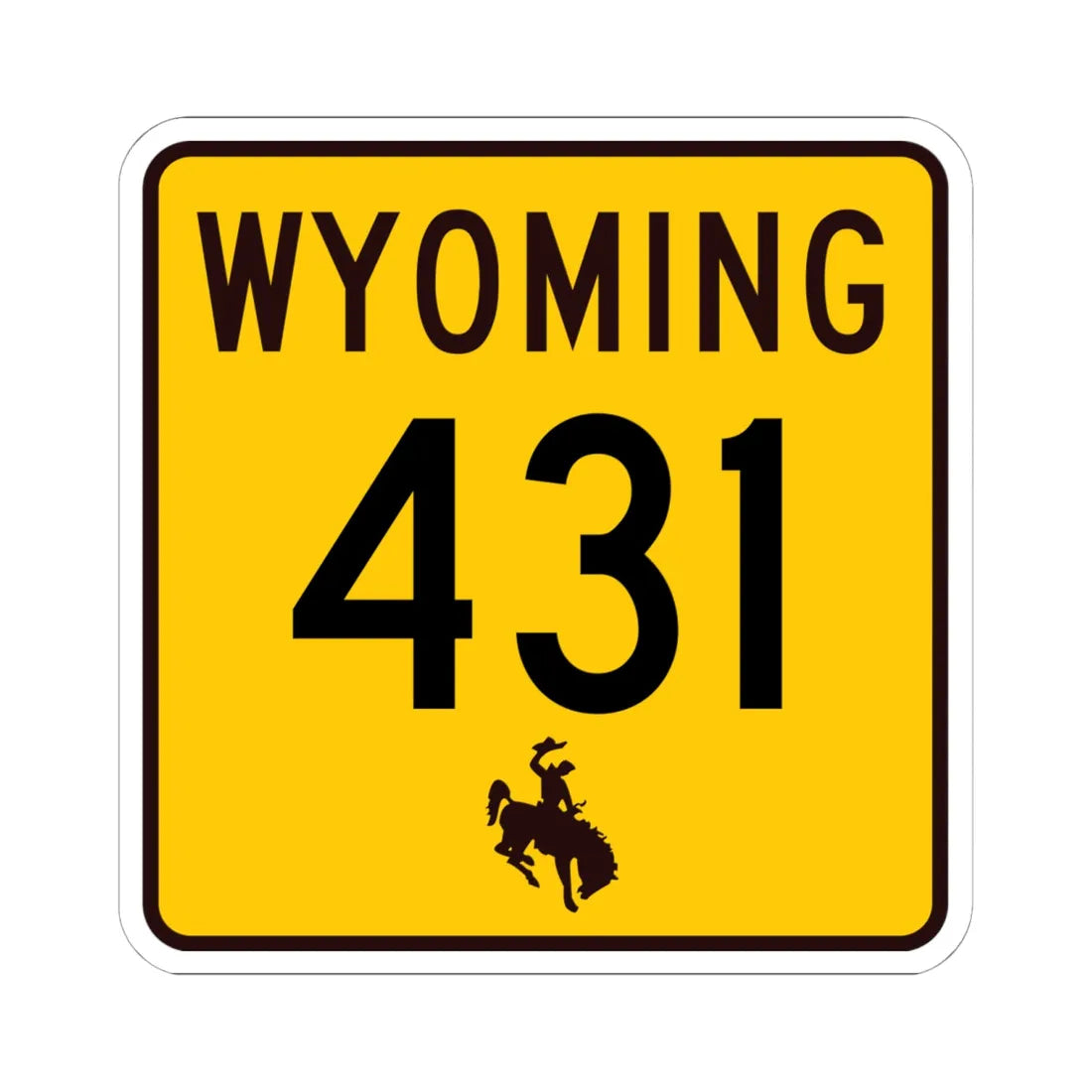 WY-431 (Wyoming) (Road Sign) STICKER Vinyl Kiss-Cut Decal 6 Inch White - The Sticker Space