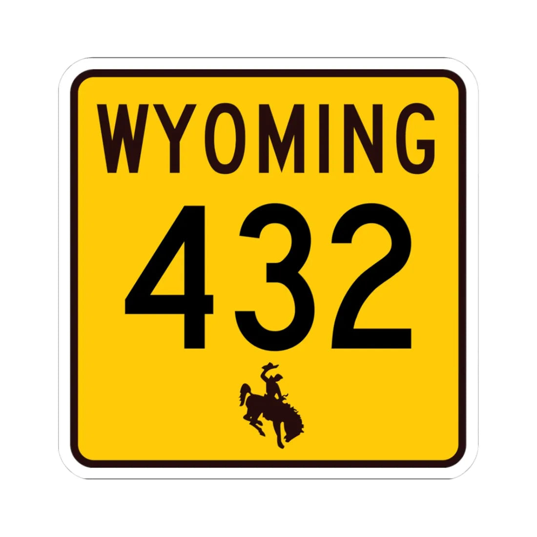 WY-432 (Wyoming) (Road Sign) STICKER Vinyl Kiss-Cut Decal 3 Inch White - The Sticker Space