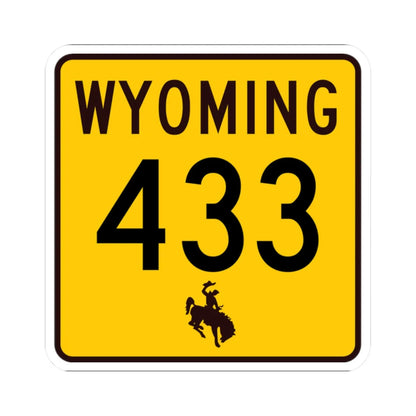 WY-433 (Wyoming) (Road Sign) STICKER Vinyl Kiss-Cut Decal 2 Inch White - The Sticker Space