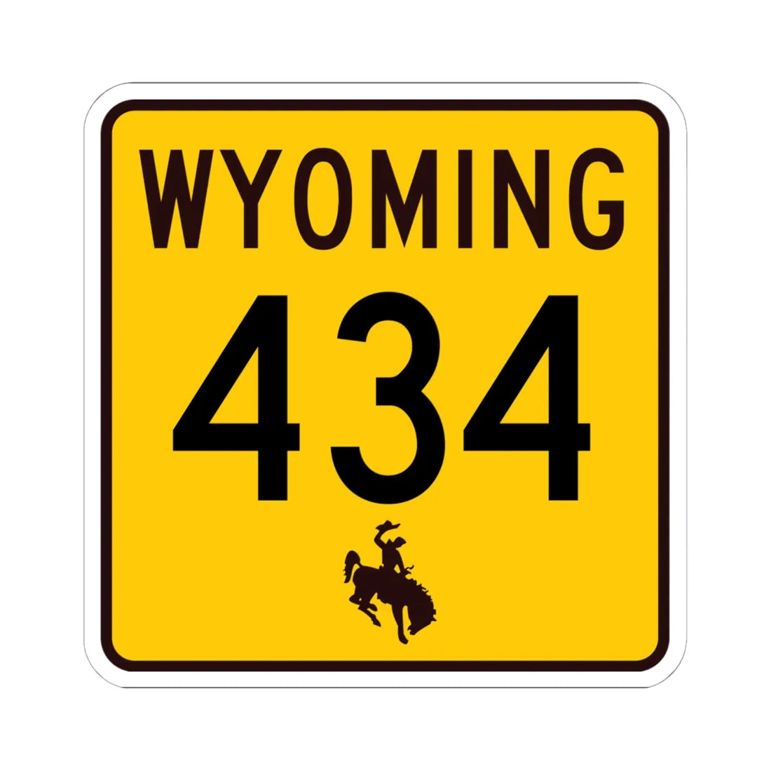 WY-434 (Wyoming) (Road Sign) STICKER Vinyl Kiss-Cut Decal 6 Inch White - The Sticker Space