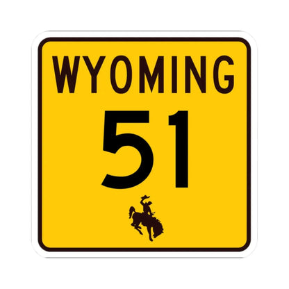 WY-51 (Wyoming) (Road Sign) STICKER Vinyl Kiss-Cut Decal 2 Inch White - The Sticker Space