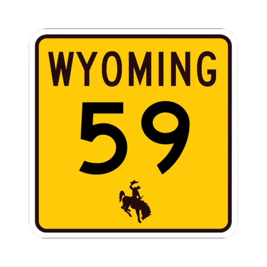 WY-59 (Wyoming) (Road Sign) STICKER Vinyl Kiss-Cut Decal 2 Inch White - The Sticker Space