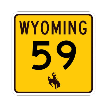 WY-59 (Wyoming) (Road Sign) STICKER Vinyl Kiss-Cut Decal 3 Inch White - The Sticker Space