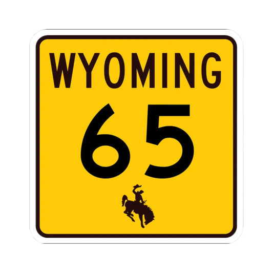 WY-65 (Wyoming) (Road Sign) STICKER Vinyl Kiss-Cut Decal 2 Inch White - The Sticker Space
