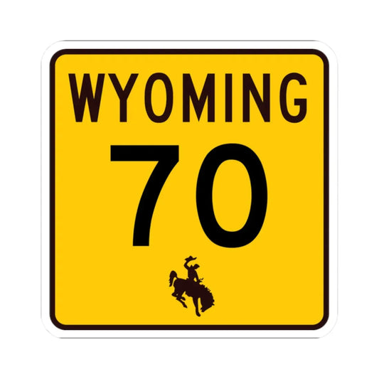 WY-70 (Wyoming) (Road Sign) STICKER Vinyl Kiss-Cut Decal 2 Inch White - The Sticker Space