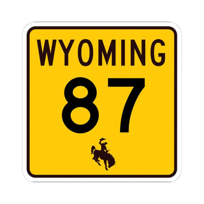 WY-87 (Wyoming) (Road Sign) STICKER Vinyl Kiss-Cut Decal 4 Inch White - The Sticker Space