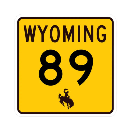 WY-89 (Wyoming) (Road Sign) STICKER Vinyl Kiss-Cut Decal 2 Inch White - The Sticker Space