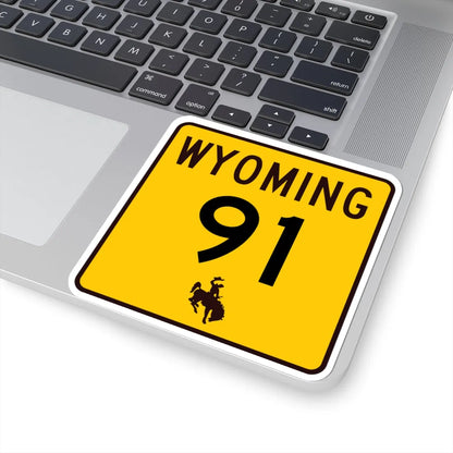 WY-91 (Wyoming) (Road Sign) STICKER Vinyl Kiss-Cut Decal - The Sticker Space