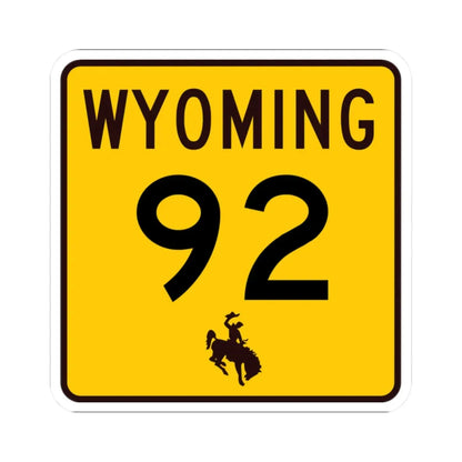 WY-92 (Wyoming) (Road Sign) STICKER Vinyl Kiss-Cut Decal 2 Inch White - The Sticker Space