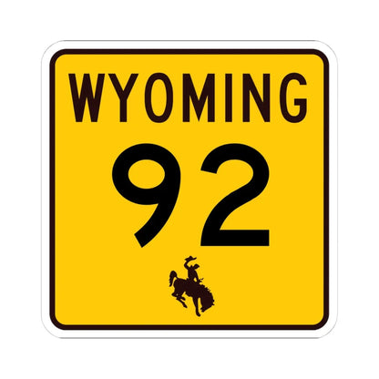 WY-92 (Wyoming) (Road Sign) STICKER Vinyl Kiss-Cut Decal 4 Inch White - The Sticker Space