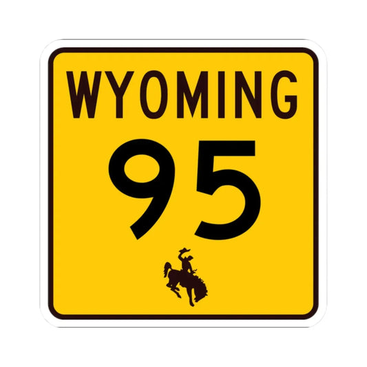 WY-95 (Wyoming) (Road Sign) STICKER Vinyl Kiss-Cut Decal 2 Inch White - The Sticker Space