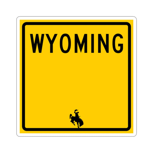 WY-blank (Wyoming) (Road Sign) STICKER Vinyl Kiss-Cut Decal 2 Inch White - The Sticker Space