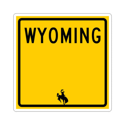 WY-blank (Wyoming) (Road Sign) STICKER Vinyl Kiss-Cut Decal 3 Inch White - The Sticker Space
