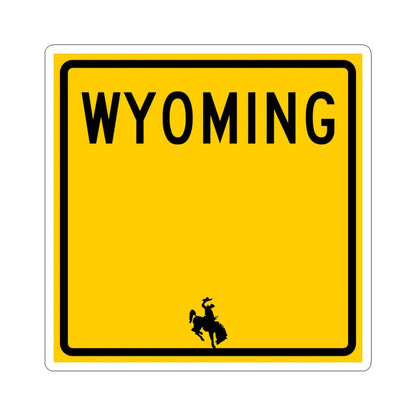WY-blank (Wyoming) (Road Sign) STICKER Vinyl Kiss-Cut Decal 4 Inch White - The Sticker Space