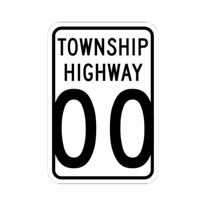 Wyandot County Ohio township highway shield template (Ohio) (Road Sign) STICKER Vinyl Kiss-Cut Decal 4 Inch White - The Sticker Space