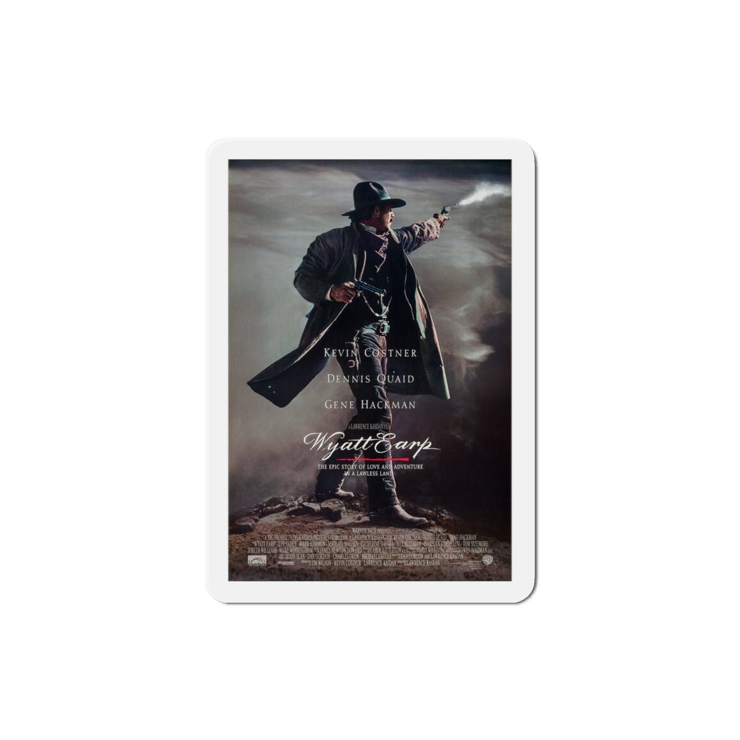 Wyatt Earp 1994 Movie Poster Die-Cut Magnet-3" x 3"-The Sticker Space