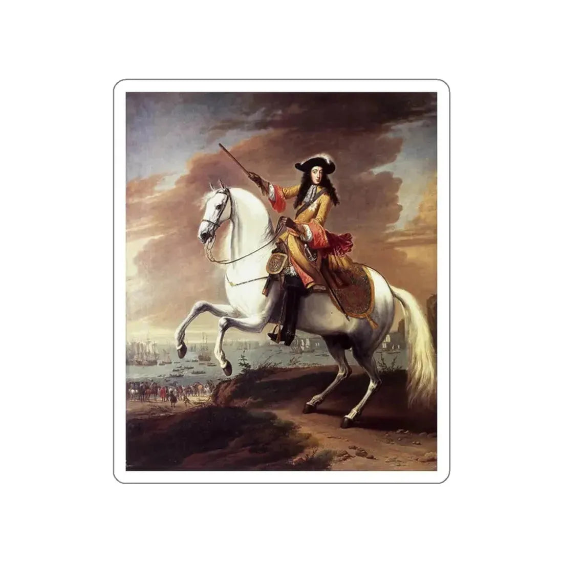 WYCK, Jan - William III Landing at Brixham, Torbay (Artwork) STICKER Vinyl Die-Cut Decal White Die-Cut 6 Inch - The Sticker Space