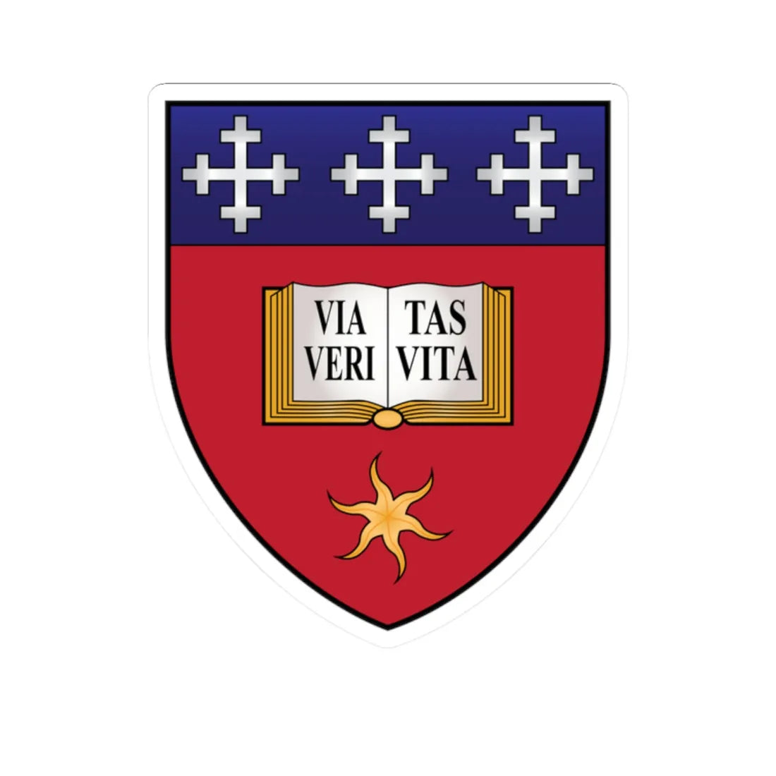 Wycliffe Hall Oxford Coat Of Arms (England) (Coat of Arms) STICKER Vinyl Kiss-Cut Decal 2 Inch White - The Sticker Space