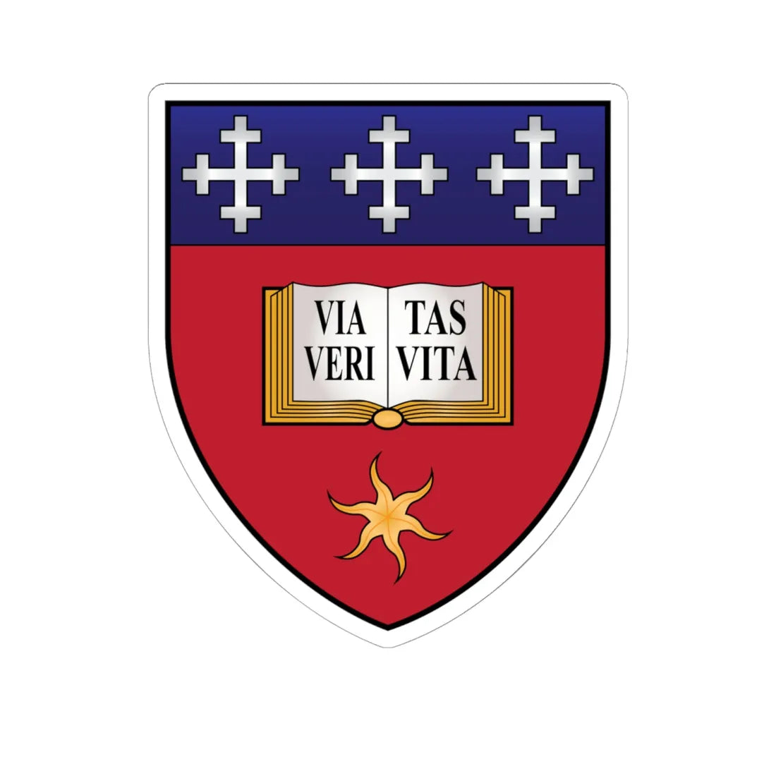 Wycliffe Hall Oxford Coat Of Arms (England) (Coat of Arms) STICKER Vinyl Kiss-Cut Decal 6 Inch White - The Sticker Space