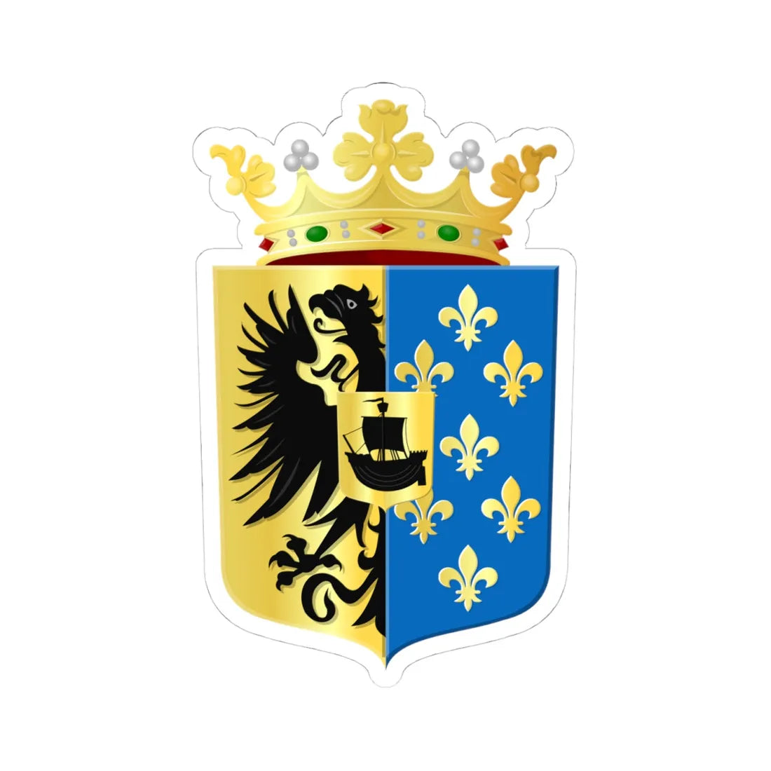 Wymbritseradeel wapen (Netherlands) (Coat of Arms) STICKER Vinyl Kiss-Cut Decal 4 Inch White - The Sticker Space