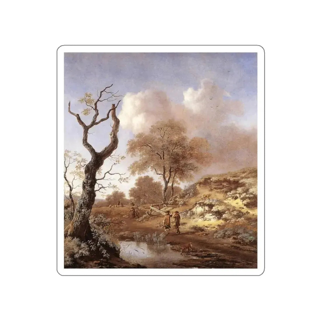 WYNANTS, Jan - A Hilly Landscape (Artwork) STICKER Vinyl Die-Cut Decal White Die-Cut 2 Inch - The Sticker Space