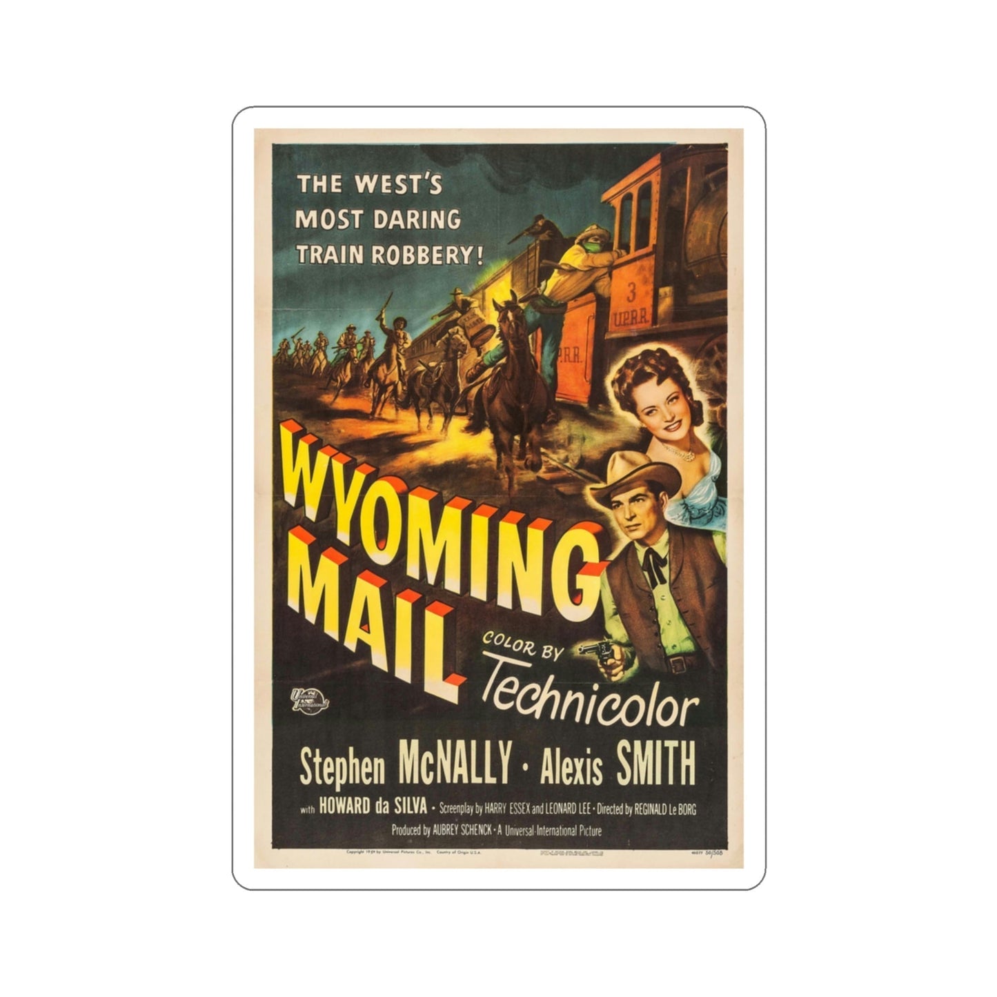 Wyoming Mail 1950 Movie Poster STICKER Vinyl Die-Cut Decal-3 Inch-The Sticker Space